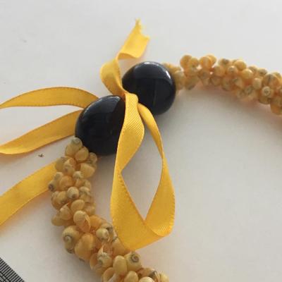 Yellow shell unique statement necklace