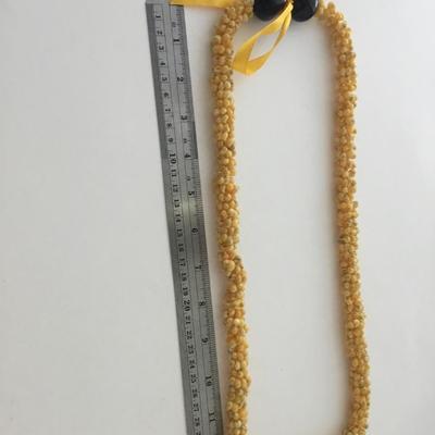 Yellow shell unique statement necklace