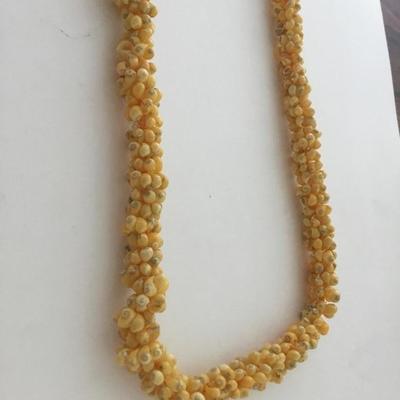 Yellow shell unique statement necklace