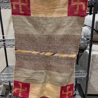 Sale Photo Thumbnail #418: 29" X 52" OLD! Shows repair and edge damage. This is a very lucky Horse Blanket! It holds excellent horse energy. 