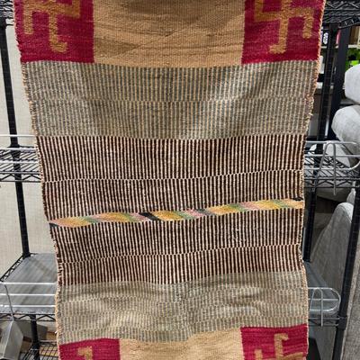Sale Photo Thumbnail #412: 29" X 52" OLD! Shows repair and edge damage. This is a very lucky Horse Blanket! It holds excellent horse energy. 