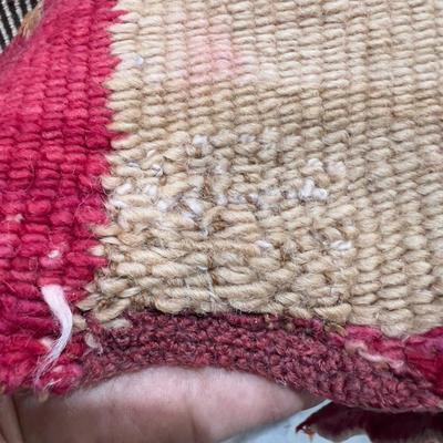 Sale Photo Thumbnail #420: 29" X 52" OLD! Shows repair and edge damage. This is a very lucky Horse Blanket! It holds excellent horse energy. 