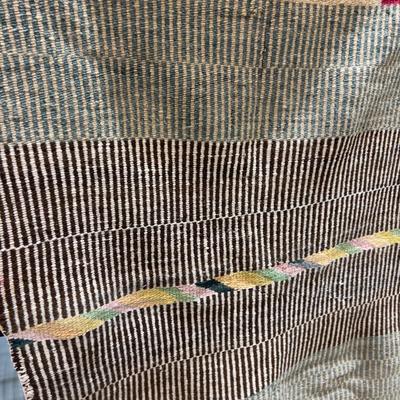 Sale Photo Thumbnail #417: 29" X 52" OLD! Shows repair and edge damage. This is a very lucky Horse Blanket! It holds excellent horse energy. 