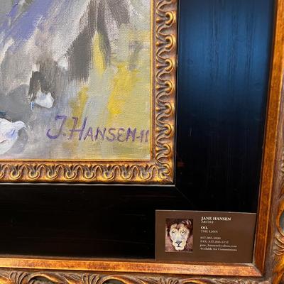 Sale Photo Thumbnail #684: Painting measure 44" by 56". Untitled by artist Jane Hansen, signed on the back by the artist. Painted in 2011. A boxing fee will apply if shipped.