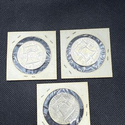 Lot (3) 1957 Franklin Halves - Uncirculated, Denver Mint