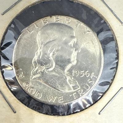 Lot (2) 1956 Franklin Half dollars - Philadelphia Mint