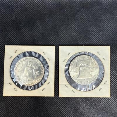 Lot (2) 1956 Franklin Half dollars - Philadelphia Mint