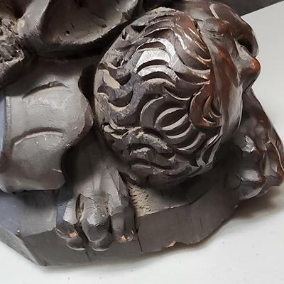 One of a Kind Antique Carved Wood Statue