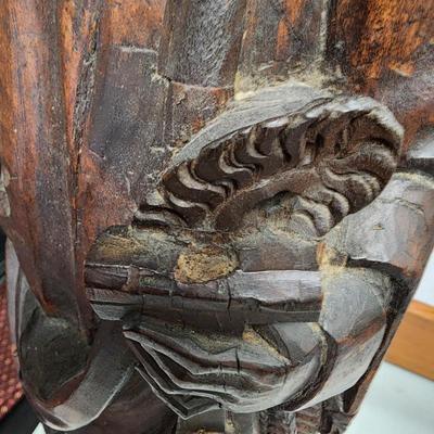 One of a Kind Antique Carved Wood Statue