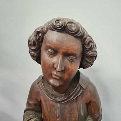One of a Kind Antique Carved Wood Statue