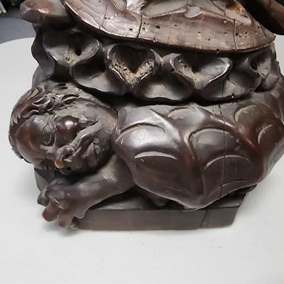 One of a Kind Antique Carved Wood Statue