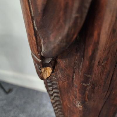 One of a Kind Antique Carved Wood Statue
