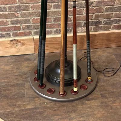 POOL CUE HOLDER FLOOR LAMP