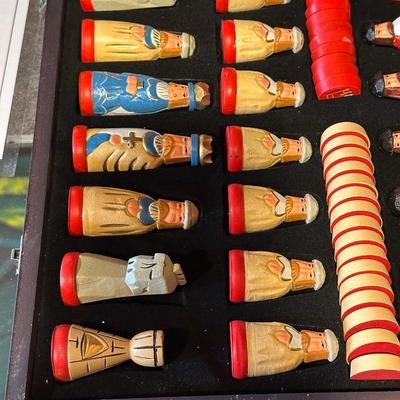 THOMAS PACCONI CLASSICS HAND-CARVED CHESS & CHECKERS SET