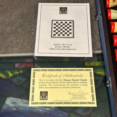 THOMAS PACCONI CLASSICS HAND-CARVED CHESS & CHECKERS SET