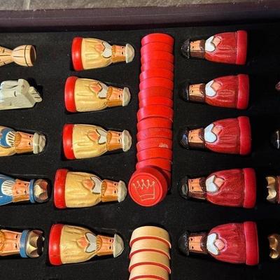 THOMAS PACCONI CLASSICS HAND-CARVED CHESS & CHECKERS SET
