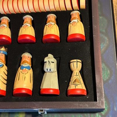 THOMAS PACCONI CLASSICS HAND-CARVED CHESS & CHECKERS SET
