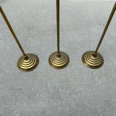 3 TALL BRASS CANDLESTICKS