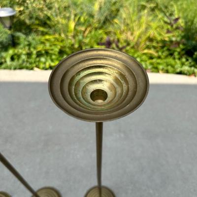 3 TALL BRASS CANDLESTICKS