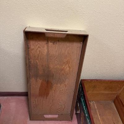 WOODEN TRUNK WITH A SHELF