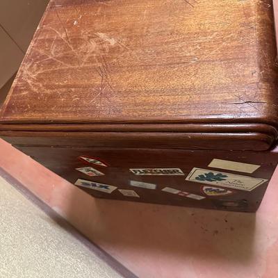 WOODEN TRUNK WITH A SHELF