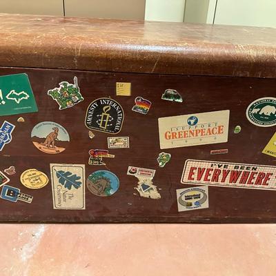 WOODEN TRUNK WITH A SHELF