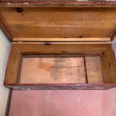 WOODEN TRUNK WITH A SHELF