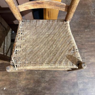ANTIQUE WASH STAND AND A LADDER BACK CHAIR