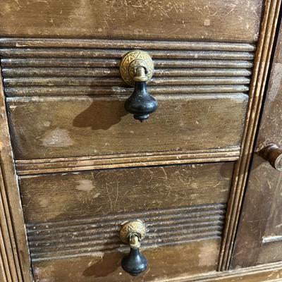 ANTIQUE WASH STAND AND A LADDER BACK CHAIR