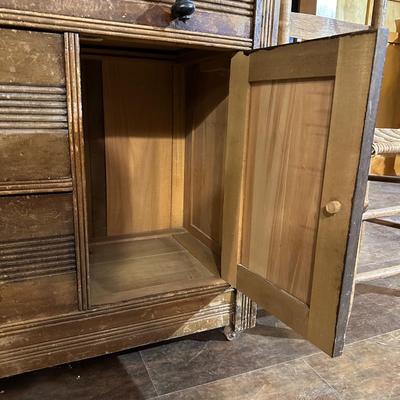 ANTIQUE WASH STAND AND A LADDER BACK CHAIR