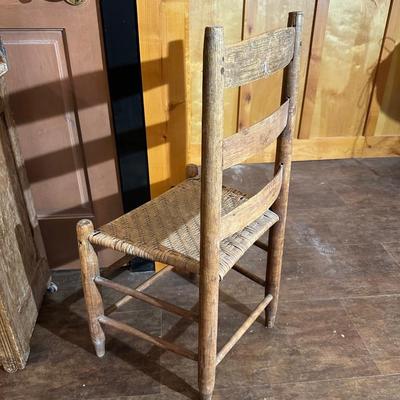 ANTIQUE WASH STAND AND A LADDER BACK CHAIR