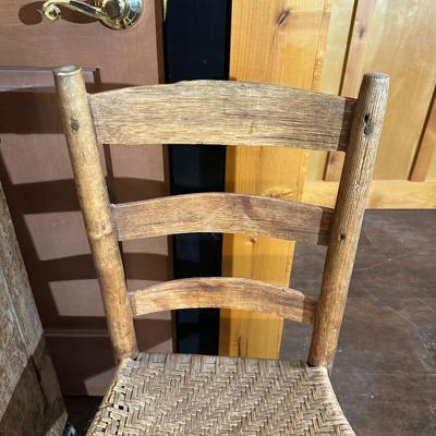 ANTIQUE WASH STAND AND A LADDER BACK CHAIR