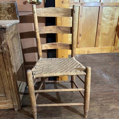 ANTIQUE WASH STAND AND A LADDER BACK CHAIR