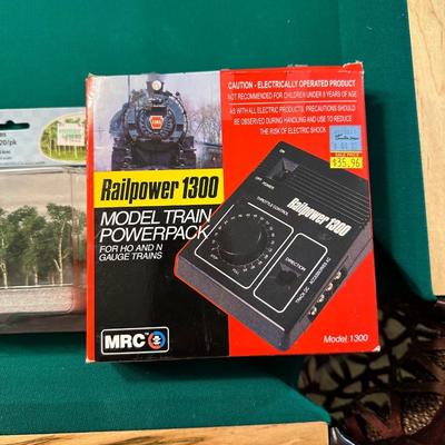 MODEL TRAIN POWER PACK AND FAUX FOLIAGE