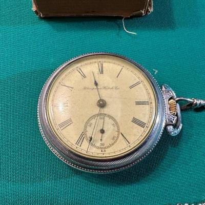 HAMPDEN WATCH CO POCKET WATCH AND 2 GLASSES