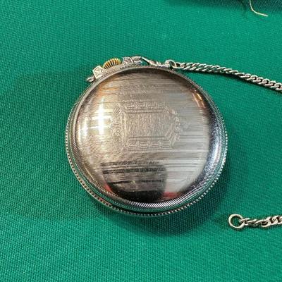 HAMPDEN WATCH CO POCKET WATCH AND 2 GLASSES