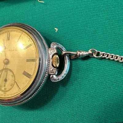 HAMPDEN WATCH CO POCKET WATCH AND 2 GLASSES