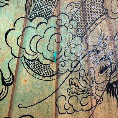 VERY DETAILED ILLUSTRATIONS ON WAX RICE PAPER PARASOL