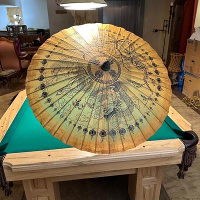 VERY DETAILED ILLUSTRATIONS ON WAX RICE PAPER PARASOL