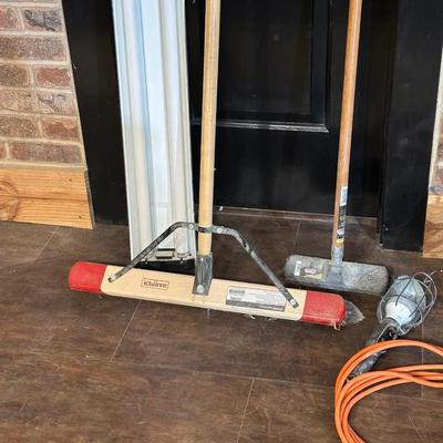 STANLEY BLOWER FAN, PUSH BROOM, SHOP LIGHT, TROUBLE LIGHT AND MORE