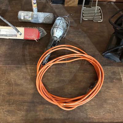 STANLEY BLOWER FAN, PUSH BROOM, SHOP LIGHT, TROUBLE LIGHT AND MORE