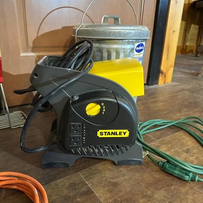 STANLEY BLOWER FAN, PUSH BROOM, SHOP LIGHT, TROUBLE LIGHT AND MORE