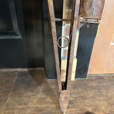 PRIMITIVE SEED PLANTER, STEEL GEAR AND A HORSE SHOE