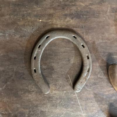 PRIMITIVE SEED PLANTER, STEEL GEAR AND A HORSE SHOE