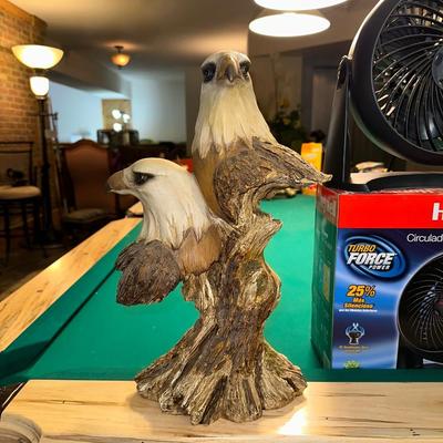 SONY DREAM MACHINE, TABLE TOP FAN AND A DOUBLE EAGLE HEAD STATUE