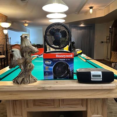 SONY DREAM MACHINE, TABLE TOP FAN AND A DOUBLE EAGLE HEAD STATUE