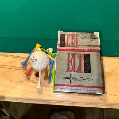 SET OF GOLF CLUBS, BUDWEISER BAG, GOLF BALLS AND DOLLY