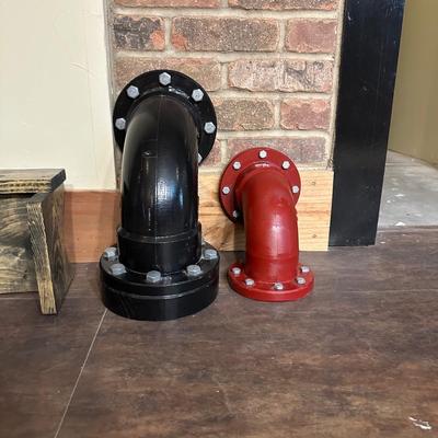 WOODEN SHELF AND 2 FAKE PIPES FOR AN INDUSTRIAL LOOK