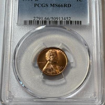 PCGS CERTIFIED 1951-D MS66 RED LINCOLN CENT AS PICTURED.