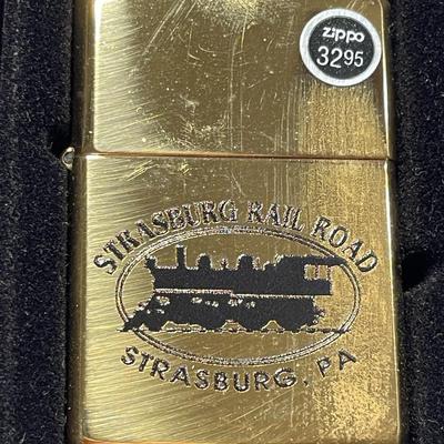 Vintage New in Box ZIPPO Cigarette Lighter "Strasburg, Pa Railroad" Strasburg Pennsylvania as Pictured.